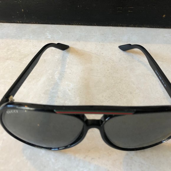 GUCCI BLACK UNISEX AVIATOR SUNGLASSES LOGO STRIPE main image 9
